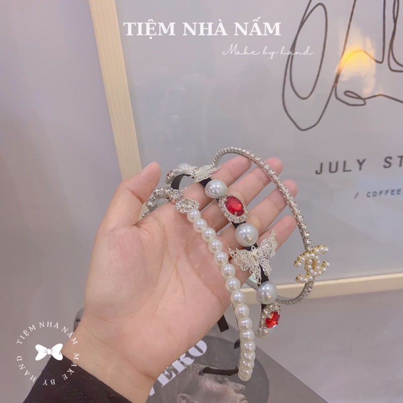 🎀 BỜM/ CÀI TÓC ĐÍNH ĐÁ CAO CẤP - [ Nhà Nấm handmade ]