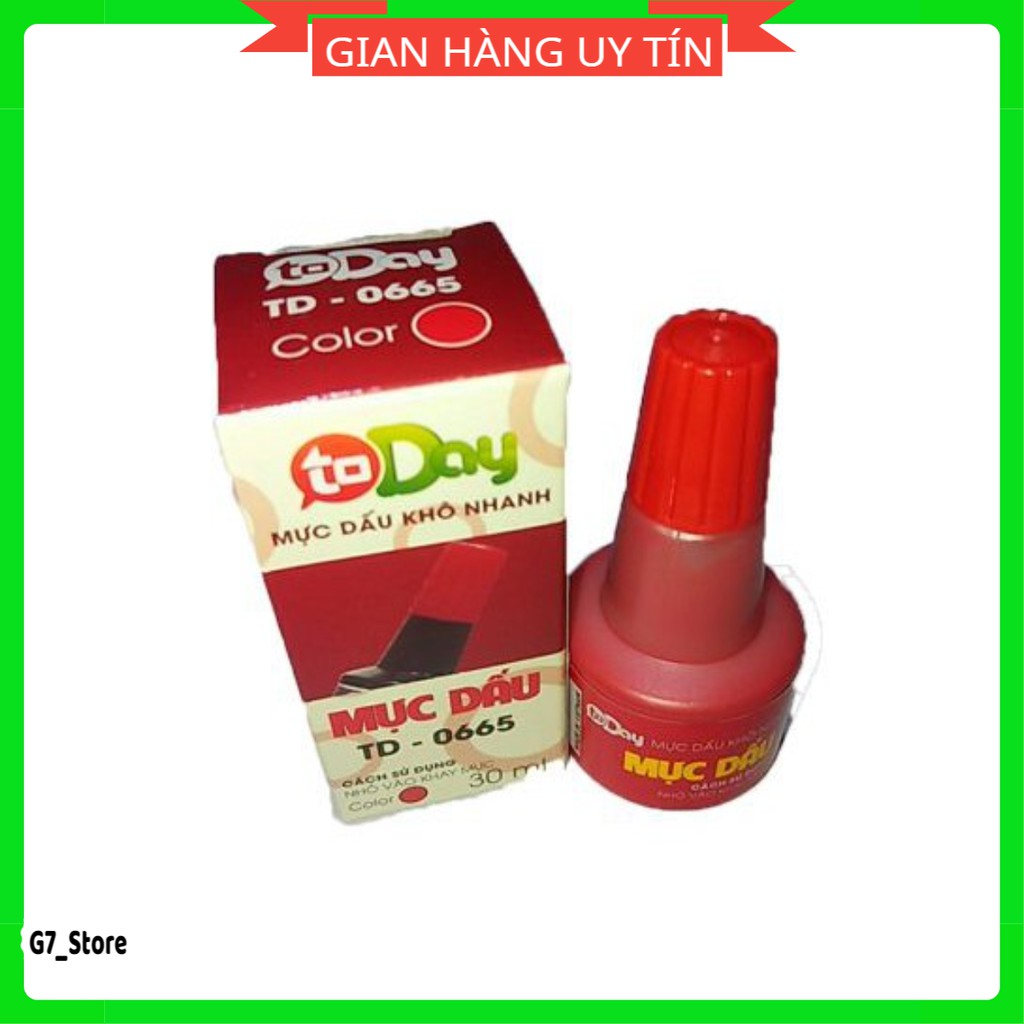 [Siêu siêu Sale] Mực dấu Today 30ml,mực đổ con dấu