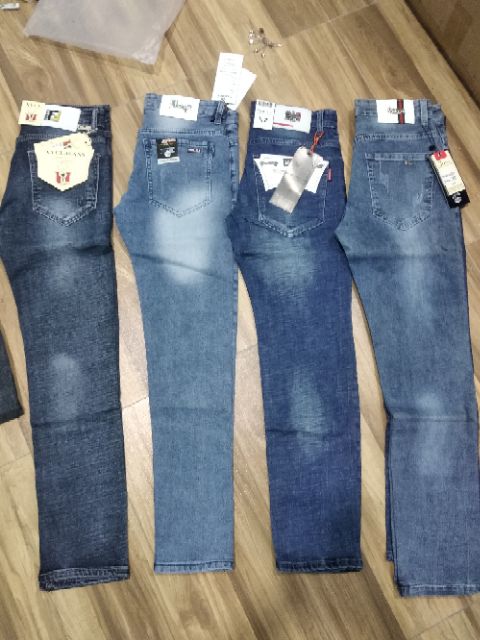 Siêu phẩm Jean nam co giãn mài xanh sáng mài nhẹ J009