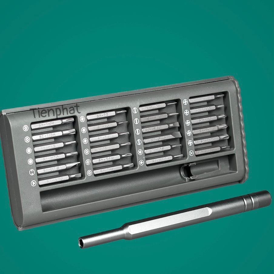 Bộ tua vít đa năng mini 24 đầu bằng thép dụng cụ sửa chữa mở điện thoại, kính mát, vật dụng gia đình