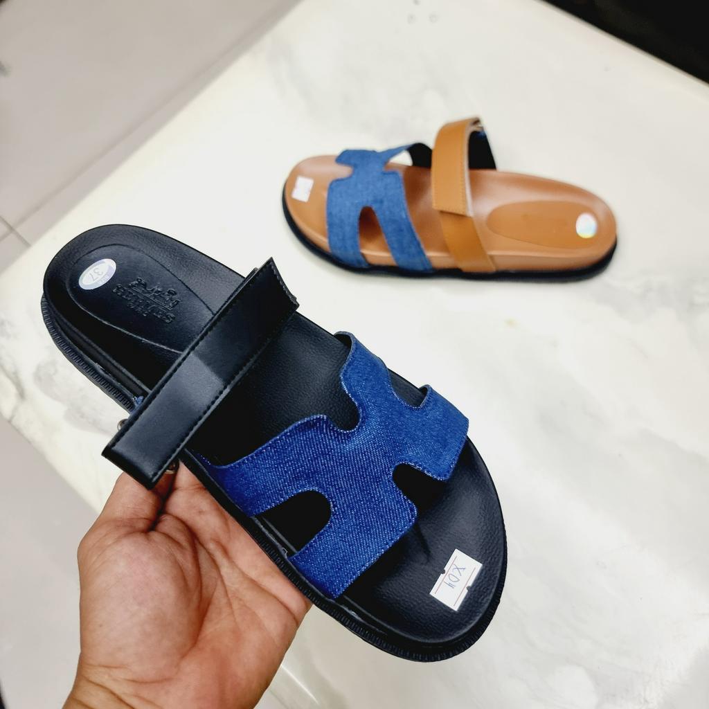 Dép Hermes Chất Liệu Jean Mẩu 2023 🎀 HÀNG ĐẸP🎀 Đế Đúc Quai Dán Xé - Thời Trang Cao Cấp X04