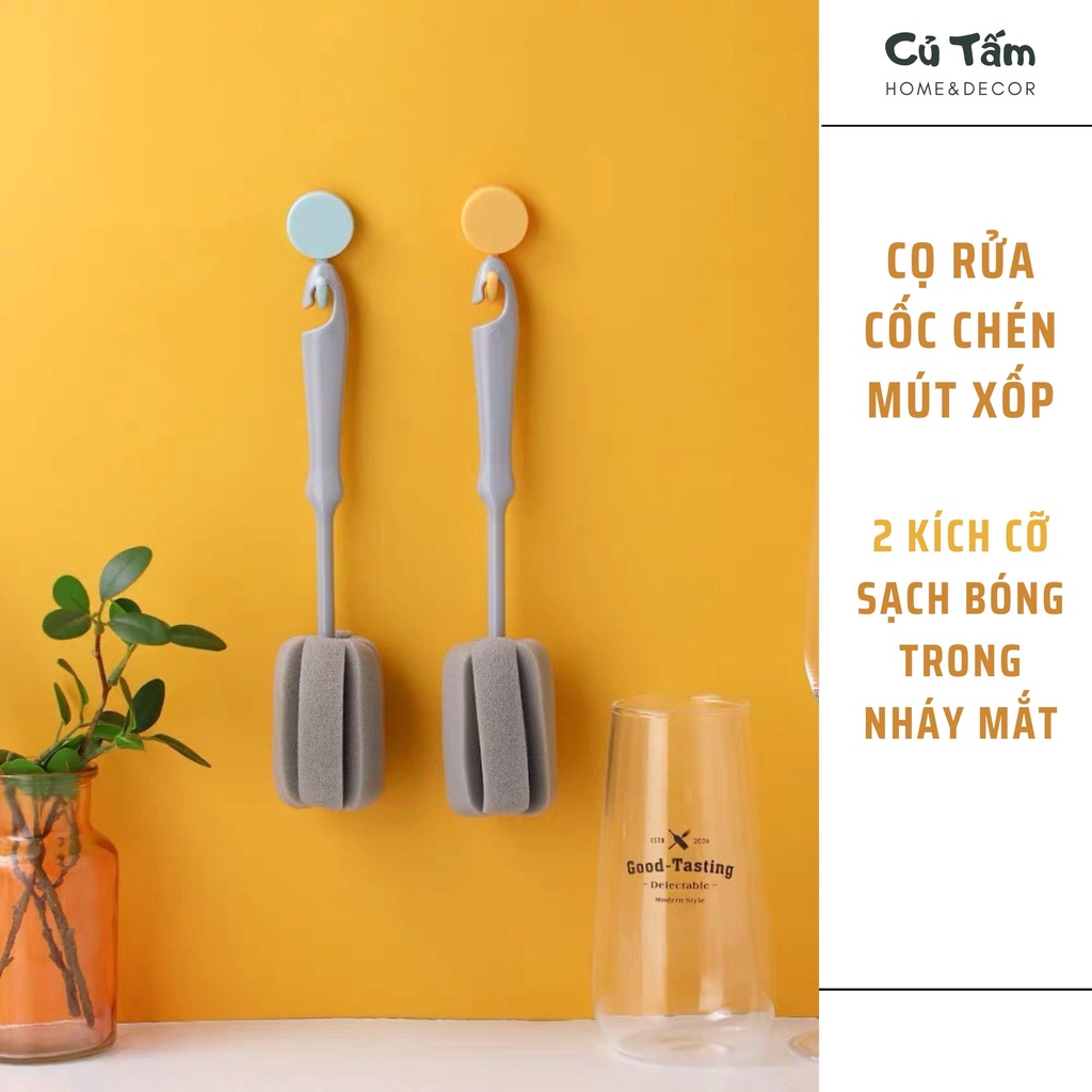 Dụng cụ cọ rửa bình, cốc bằng mút xốp đa năng tiện lợi - cutam.homedecor