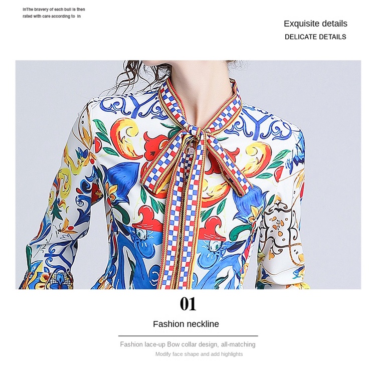 Set Áo Sơ Mi Thắt Nơ Phối Chân Váy Thời Trang Xinh Xắn Cho Nữ