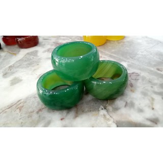 [Hàng kiểm định] Nhẫn Càng Long Đá Mã Não Xanh