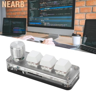 Nearb Mini 3 Key Keypad Mechanical White Gaming Keyboard Programmable One Handed❤GIP