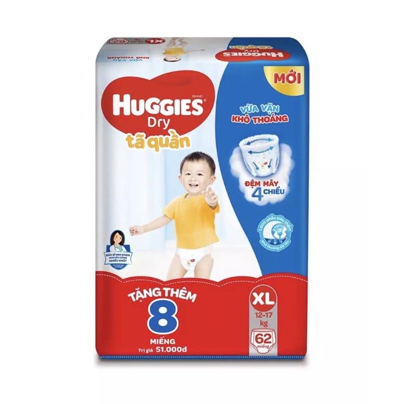 [Chính hãng] Tã quần / dán Huggies Pant Super Jumbo M74/L68/XL62/XXL56