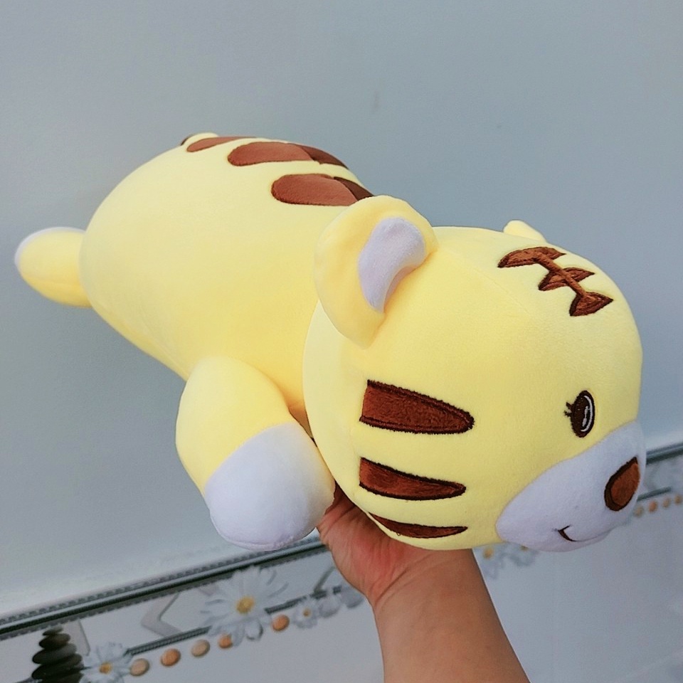 GỐI ÔM, GẤU BÔNG HÌNH CON HỔ  NẰM MIỆNG CƯỜI  VẢI MINISO SIÊU MỀM MỊN, AN TOÀN, HÀNG CAO CẤP LOẠI 1