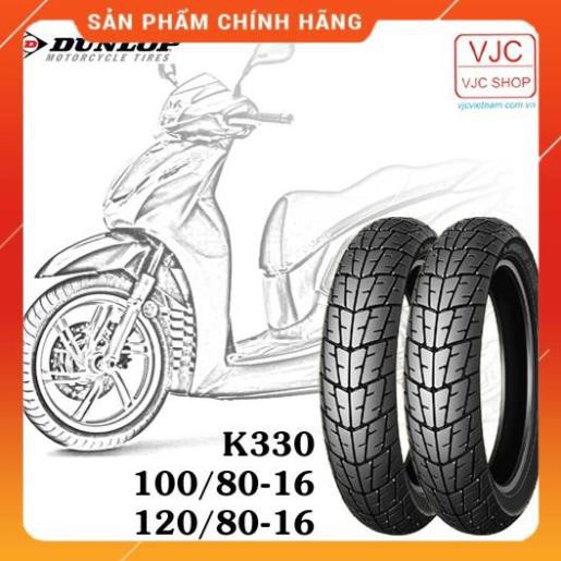 Lốp (vỏ) xe Honda SH 125 trước 100/80-16 TL + sau 120/80-16 TL Dunlop K330 chính hãng _ Lốp Trung Thành