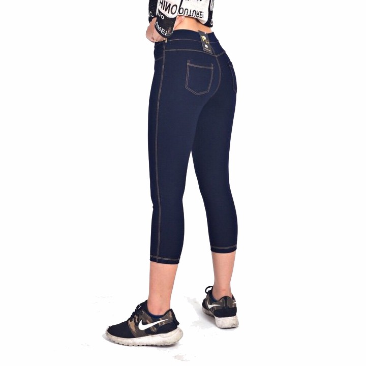 Quần Legging LỬNG giả jean 4 túi có size cho bạn dưới 80 kg