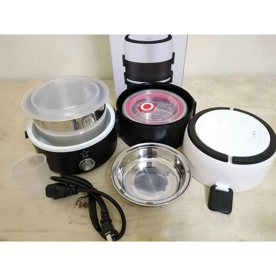 Hộp cơm cắm điện giữ nhiệt văn phòng cặp lồng ủ cơm 3 tầng lõi inox cao cấp 304