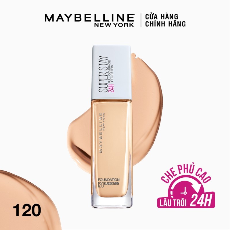 Kem Nền SuperStay Lâu Trôi Che Phủ Cao Full Coverage Foundation Maybelline New York 30ml HALOMI