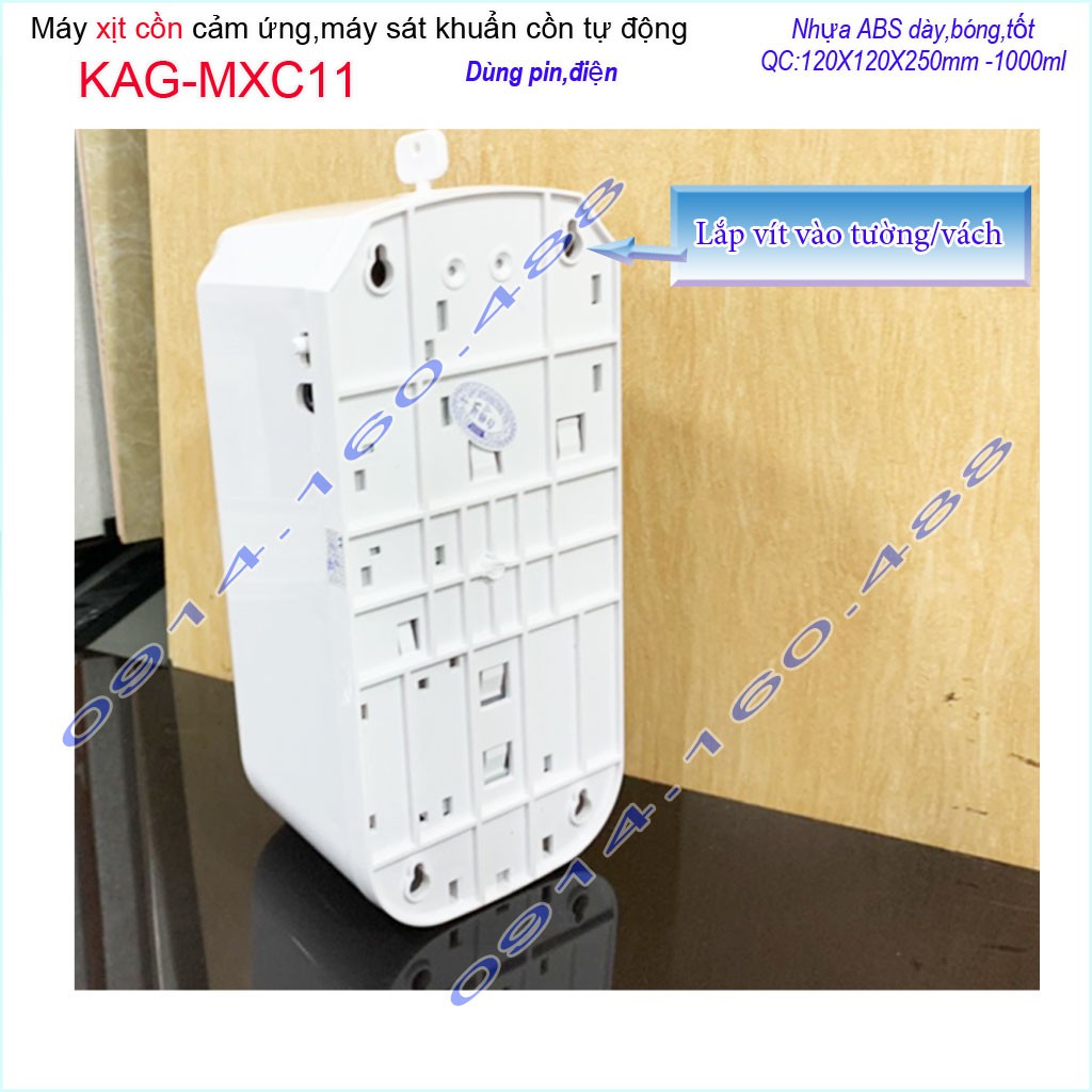 Máy xịt cồn cảm ứng Xinda KAG-MXC11, Máy phun cồn tự động 1 lít dùng pin-điện