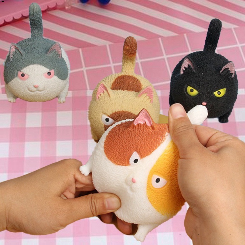 Đồ Chơi Giảm Stress Squishy Mochi Mô Hình Bóp Nén Mềm Dẻo Vận Động Giúp Giải Toả Căng Thẳng Mèo Mập Bánh Bao Heo Hồng