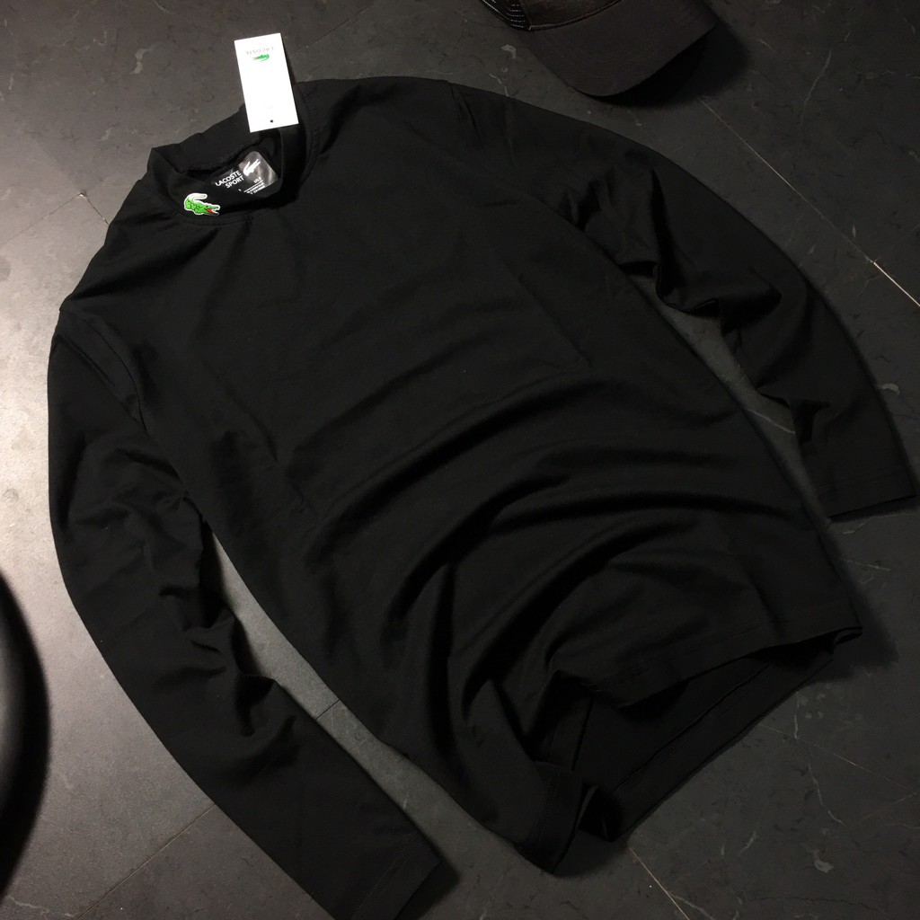 [video + ảnh thật] Áo thun nam dài tay cổ 3 phân - giữ nhiệt - chất liệu cotton co giãn 4 chiều - 2 màu Đen Trắng | BigBuy360 - bigbuy360.vn