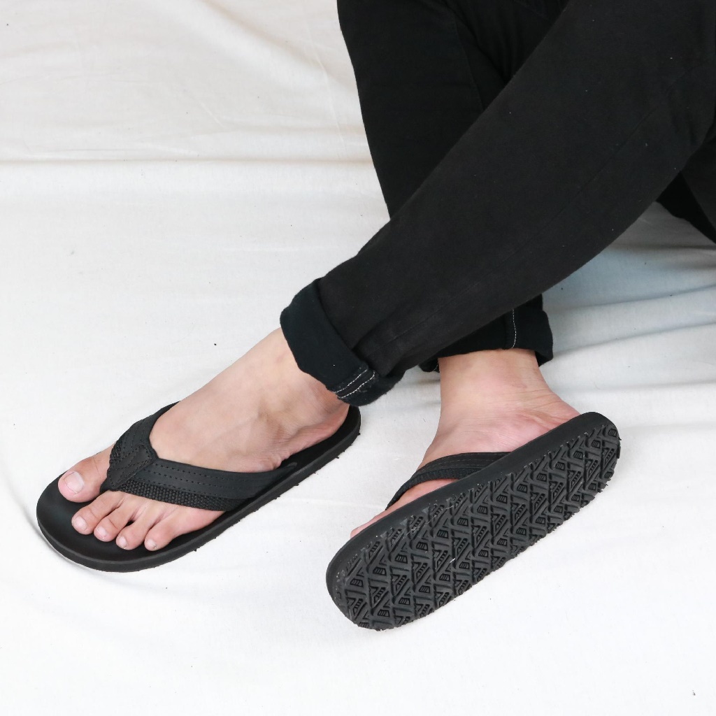 Dép kẹp nam, dép nam quai da mặt cao su DTL149 - GIÀY GIAVY