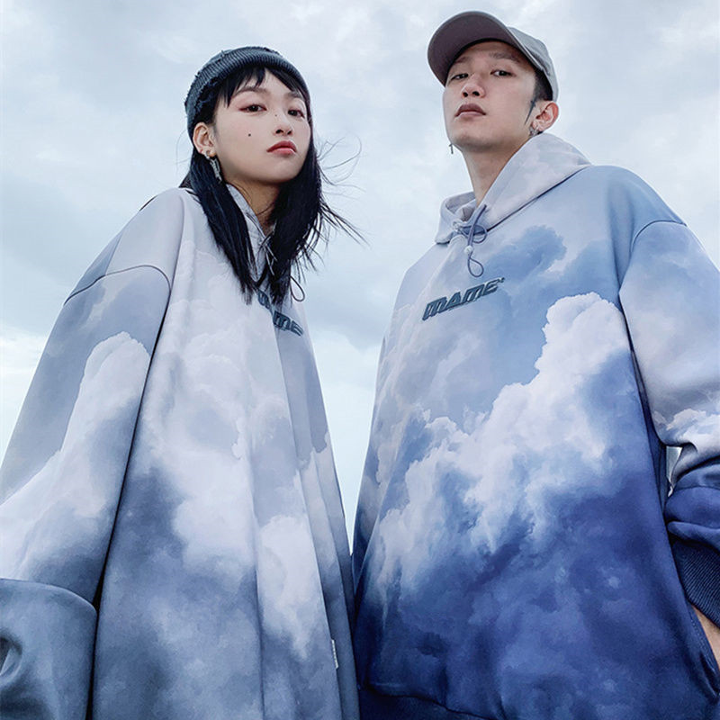 Áo hoodie màu loang phong cách Hàn Quốc size S-2XL cho nam và nữ