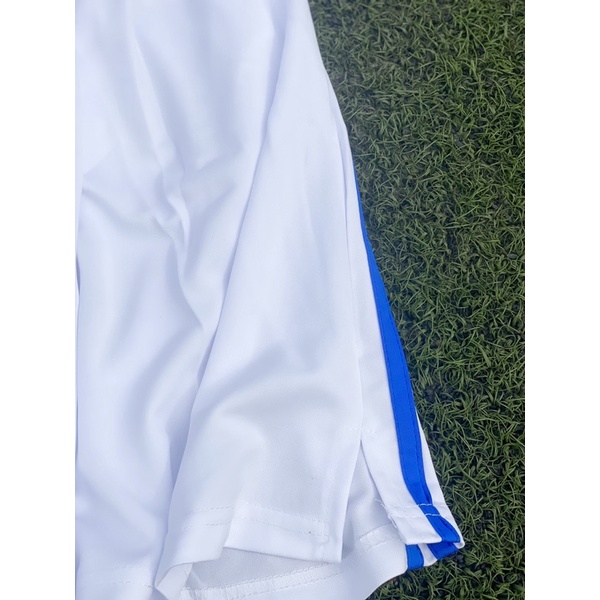Set bộ quần áo bóng đá vải gai thái clb real 2021 2022 full màu trắng