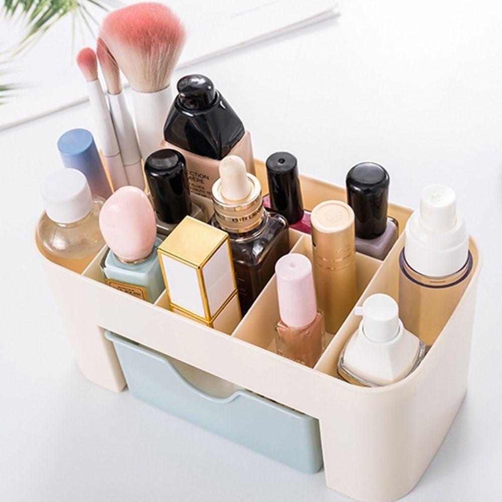 Giá Đỡ Cọ Trang Điểm Hai Lớp Bằng Nhựa Tiện Lợi