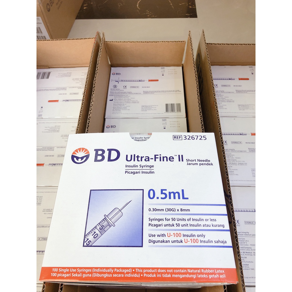 KIM TIÊM TIỂU ĐƯỜNG BD ULTRA-FINE II 0.3 ML/0.5ML/1ML/Đầu kim tiêm tiểu đường, kim bánh ú hộp 100 cái