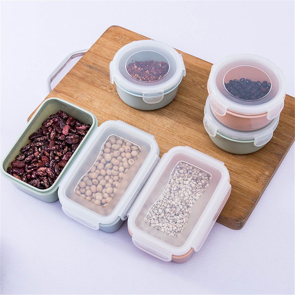 ☆YOLA☆ Kitchen Food Prep Box Bento Lunch Container Spices Storage Sealed Picnic Microwavable Refrigerator Fresh Keeping/Multicolor