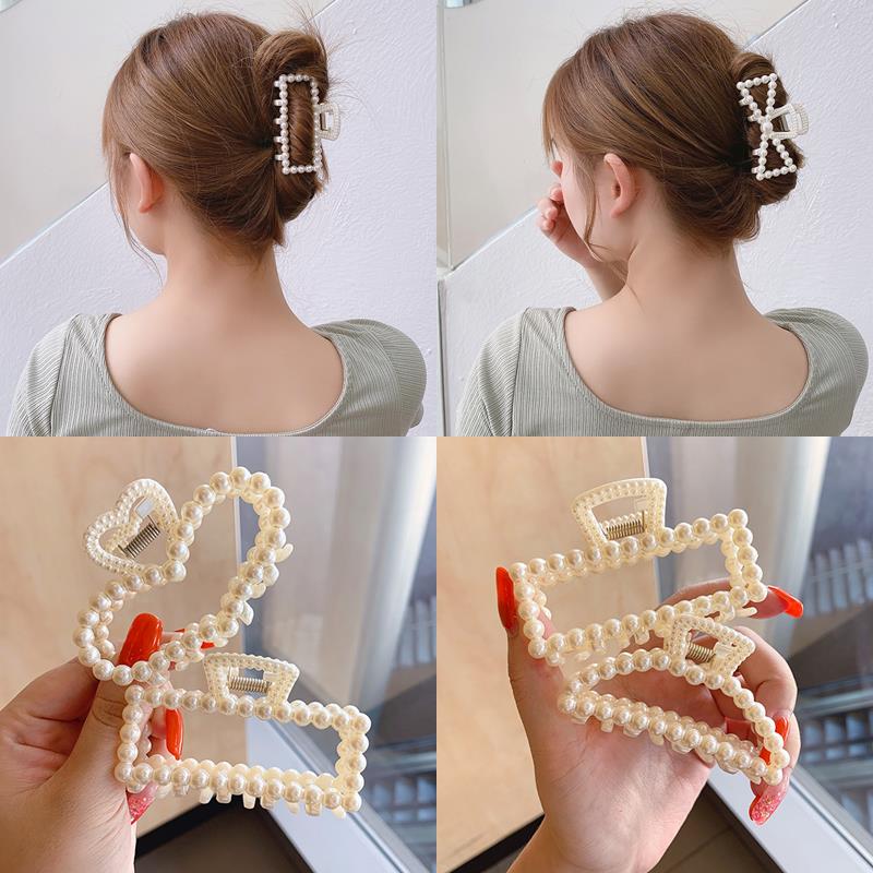 Kẹp Tóc Hình Nơ Đính Ngọc Trai Thời Trang Nữ Dễ Thương