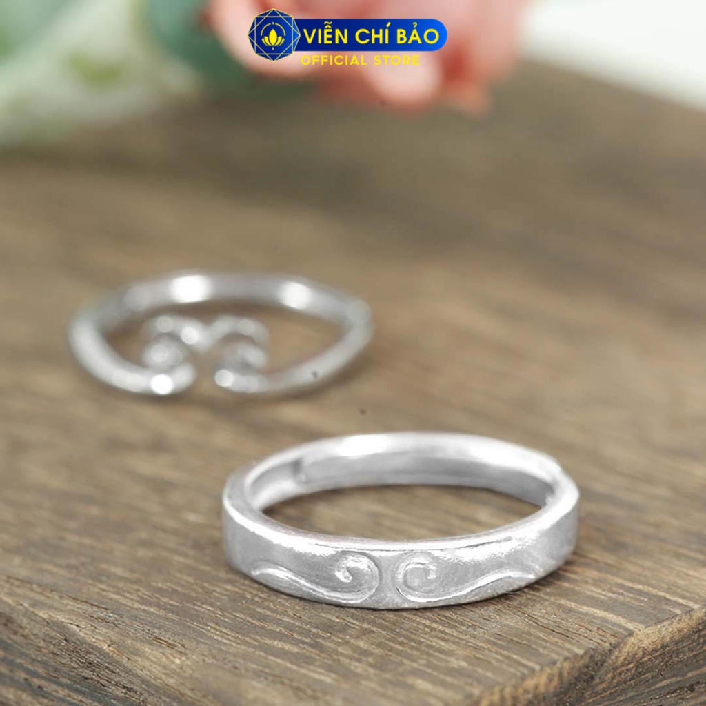 Nhẫn bạc đôi nam nữ kim cô xi kim chất liệu bạc 925 thời trang phụ kiện trang sức Viễn Chí Bảo N700045 N700046