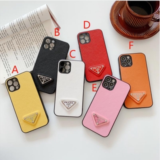 Ốp Điện Thoại Bằng Da In Logo Prada Cho Iphone 14 14 Plus 14 Pro MAX 13 Pro MAX 12 mini promax 11 promax 7 / 8 Plus X XS MAX XR