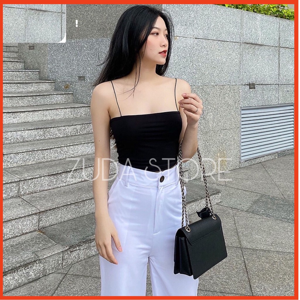 [HÀNG LOẠI 1]Áo 2 dây sợi bún thun gân đẹp 100% cotton đen trắng🌸Chất Mềm,Mịn ZUDASTORE | BigBuy360 - bigbuy360.vn