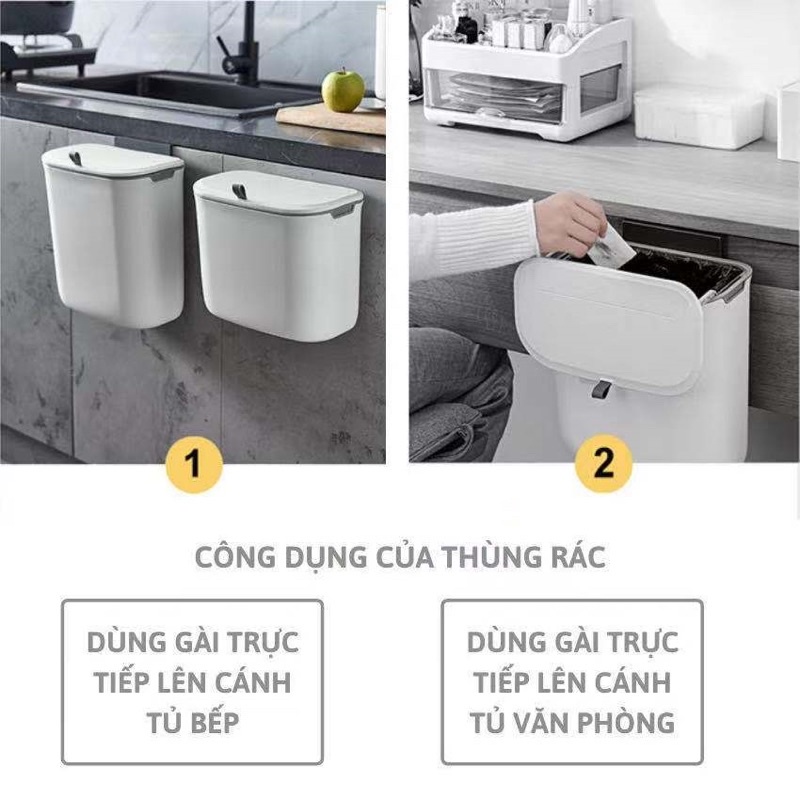 Thùng Rác Treo Tủ Bếp Có Nắp Đậy Loại Lớn Và Nhỏ Thùng Rác Thông Minh Đa Chức Năng