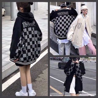 Áo bomber gió 2 lớp hoạ tiết bàn cờ Takkep