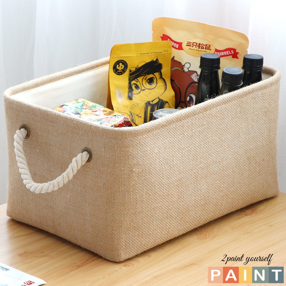 Giỏ đựng quần áo Decor quai dây thừng chắc chắn, gấp gọn phong cách Hàn Quốc R8