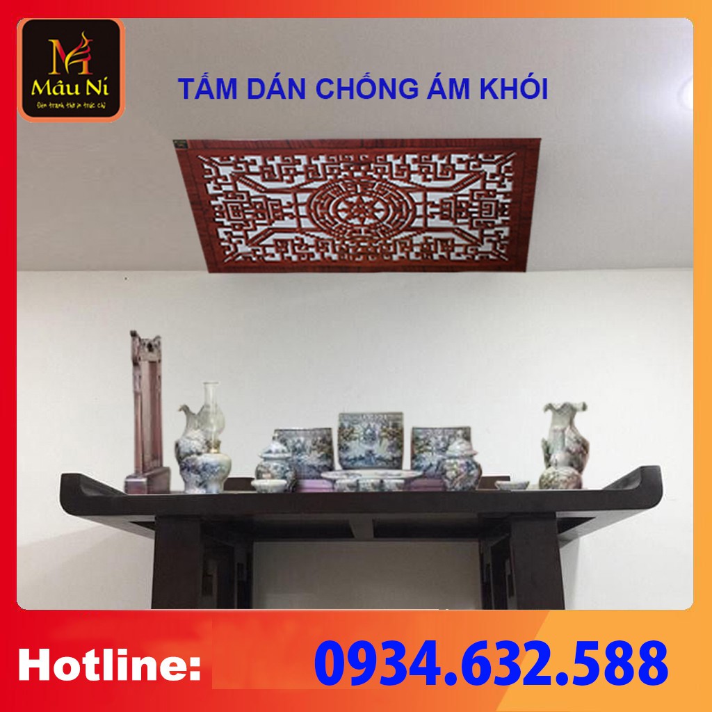 TẤM CHỐNG ÁM KHÓI dán phòng thờ [ cho bàn thờ gia tiên ], dán lên trần nhà, không phải khoan, Kích thước 41cm x 61cm