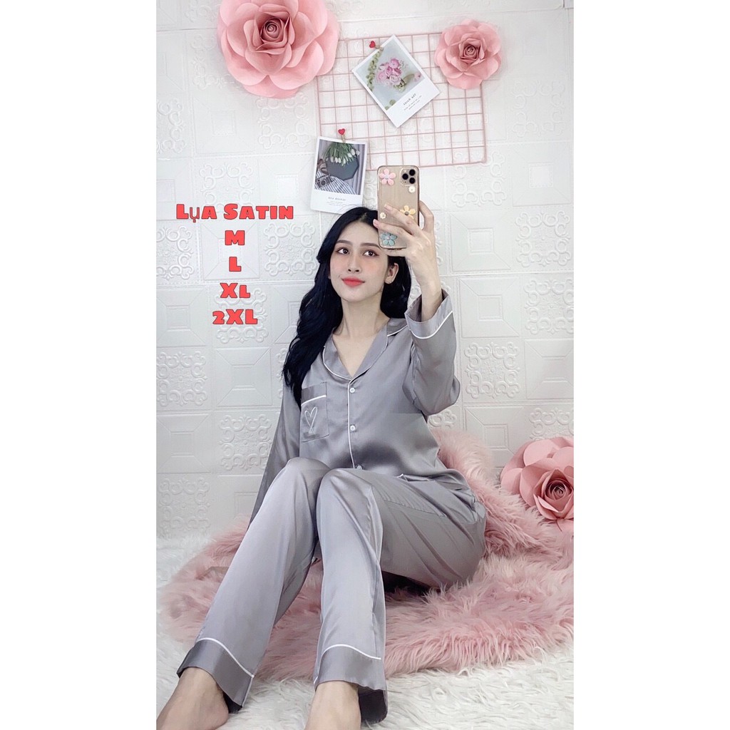 HOT - HOT - HOT - HÀNG MỚI VỀ PIJAMA LỤA SATIN CAO CẤP DÀI VIỀN TRẮNG ĐƯỢC ƯA CHUỘNG NHẤT 2020 | BigBuy360 - bigbuy360.vn