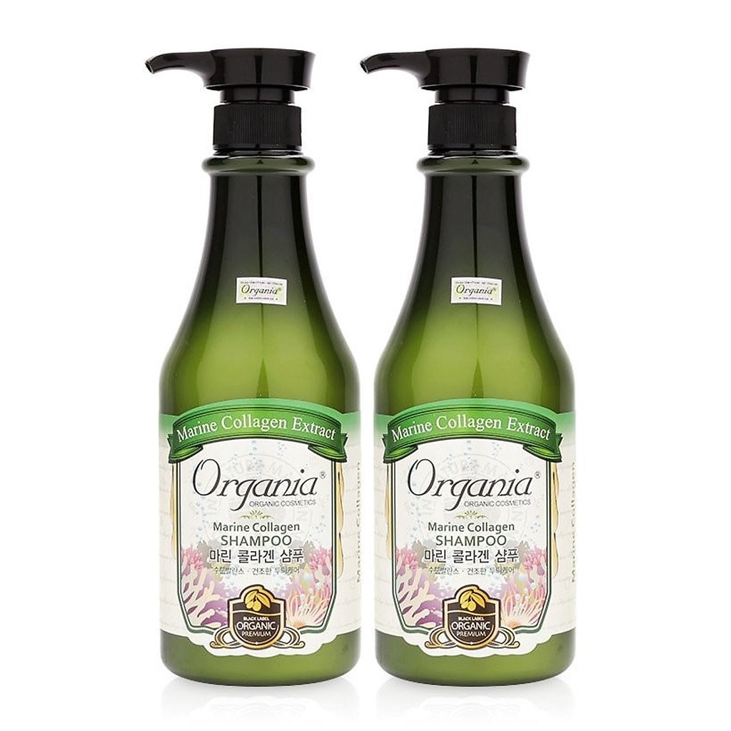 Combo 2 Dầu Gội Ngăn Ngừa Rụng Tóc Marine Collagen Shampoo 750G Organia+Tặng Mặt Nạ Hàn Quốc
