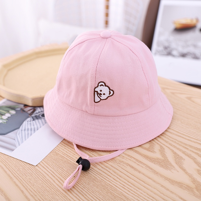 Nón Tai Bèo Thêu Hình Gấu Dễ Thương Cho Bé