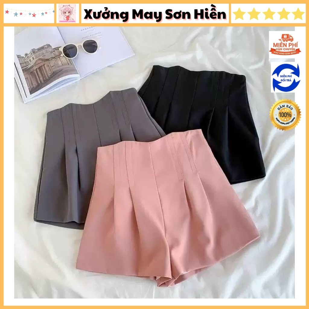 Quần short nữ lưng cao gen bụng Quần short cạp cao Xưởng may Sơn Hiền MS39