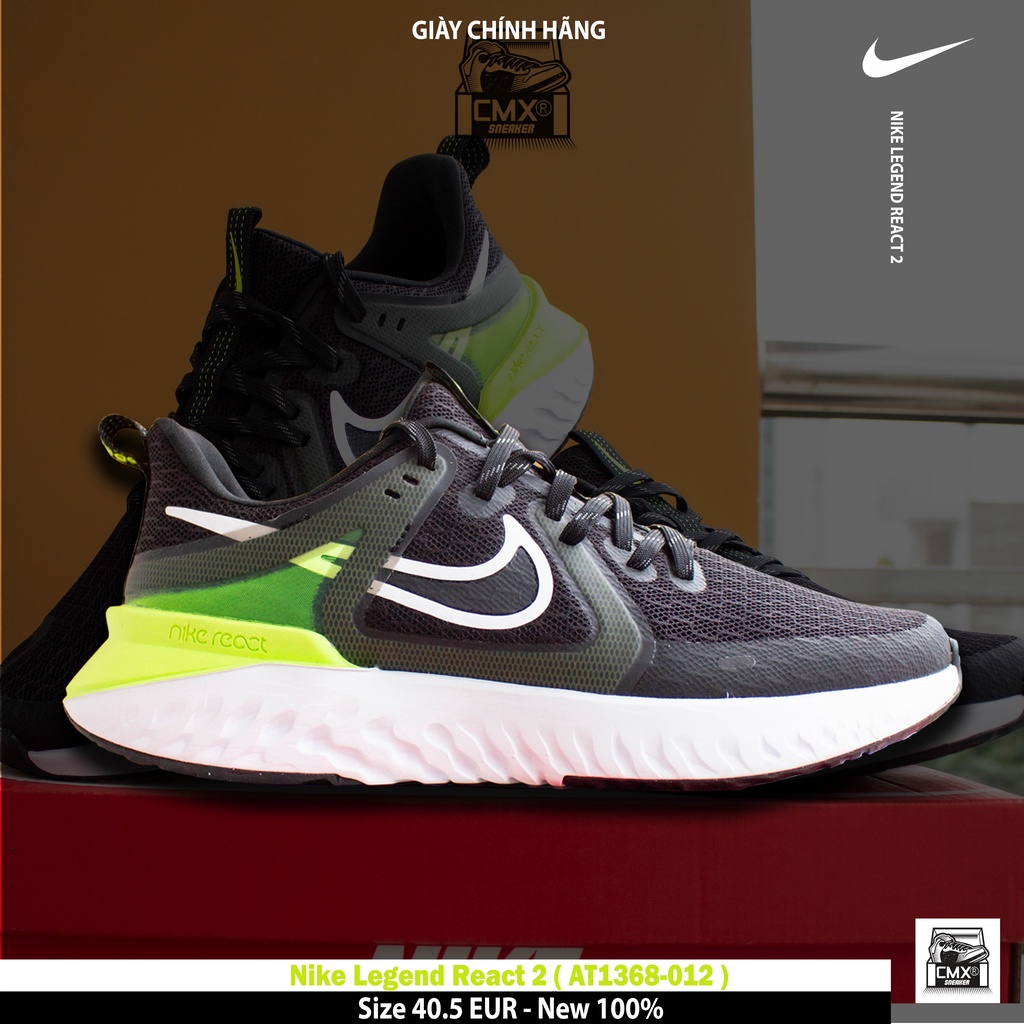 [ HÀNG CHÍNH HÃNG ] GIày Nike Legend React 2 Black/White Volt Noir ( AT1368-012 ) - HÀNG CHÍNH HÃNG 100%