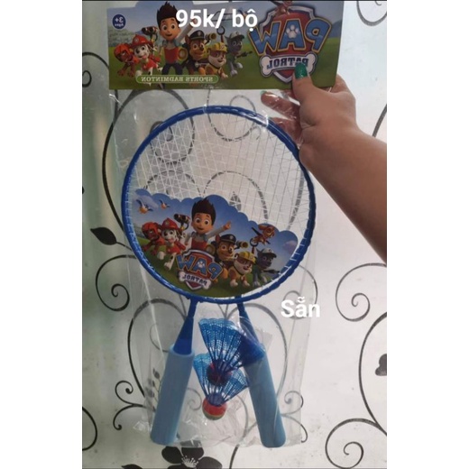 VỢT CẦU LÔNG HOẠT HÌNH- KHUNG KIM LOẠI CHO BÉ- CHỈ CÓ MÀU XANH