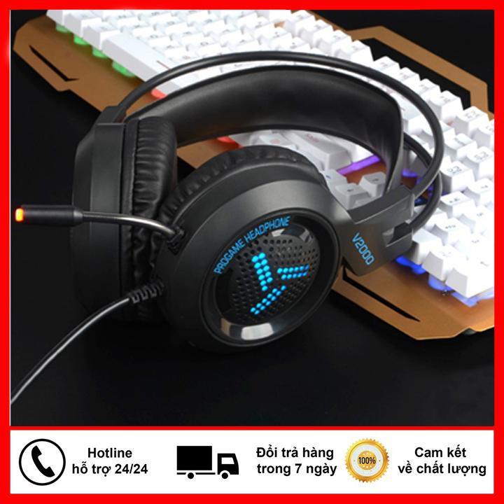 [ĐẲNG CẤP GAME PRO] Tai nghe Gaming có mic V2000 Gaming; tai nghe chơi pubg, game mobile