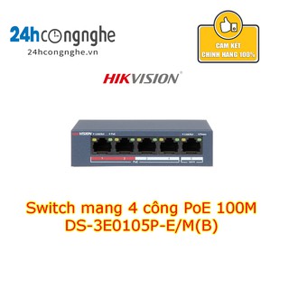 Switch mạng 4 cổng PoE 100M, DS-3E0105P-E/M(B)