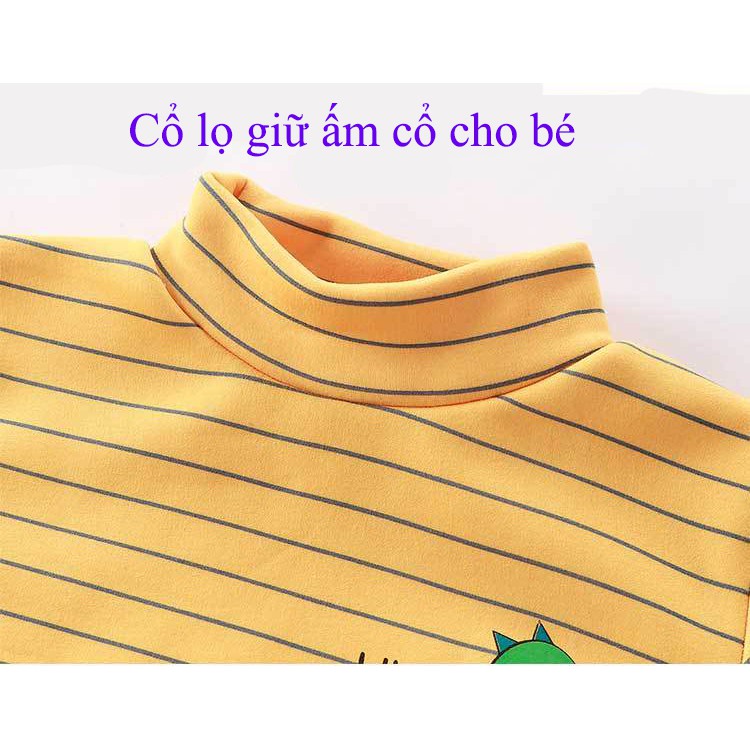 Áo nỉ lót nhung, áo giữ nhiệt cổ lọ siêu ấm mềm mại dày dặn cho bé trai bé gái   AN3