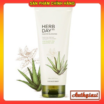 Sữa rửa mặt The Face Shop Herb Day 365 Cleansing Foam TFS SRM làm sạch da sâu 170ml