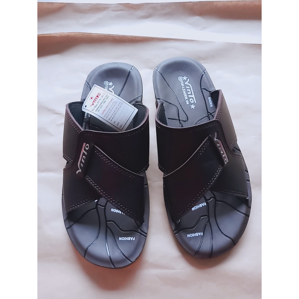 Dép Da Nam Quai Chéo Hàng Việt Nam Chất Lượng