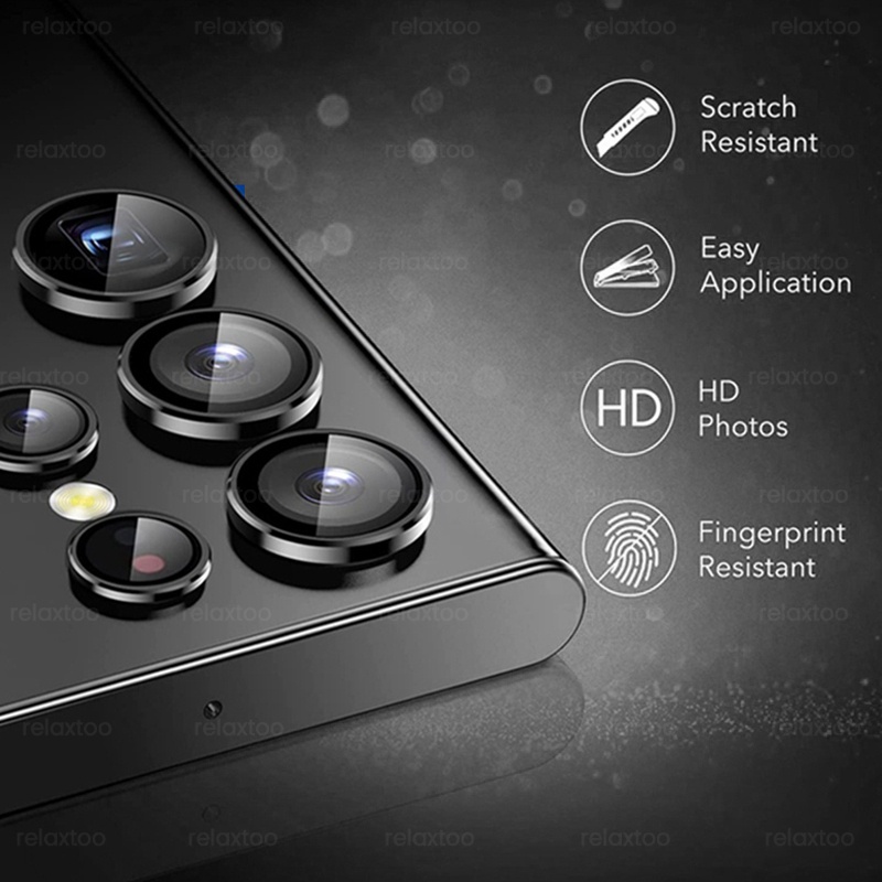 Kính Cường Lực 3D Viền Cong Bảo Vệ Camera Cho Samsung Galaxy S23 Ultra
