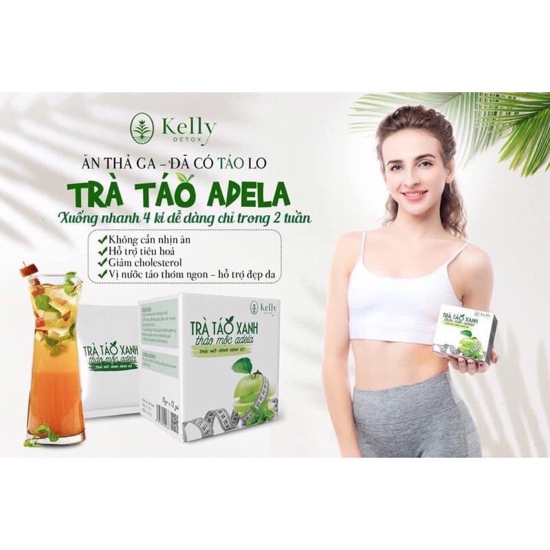 TRÀ TÁO XANH TẶNG 3 GÓI KELLY DETOX GIẢM CÂN