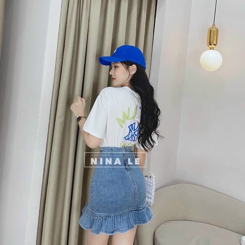 Chân Váy Bò Cạp Cao Phối Đuôi Cá Bèo Nhún Phong Cách Cá Tính (Có ảnh thật) | BigBuy360 - bigbuy360.vn