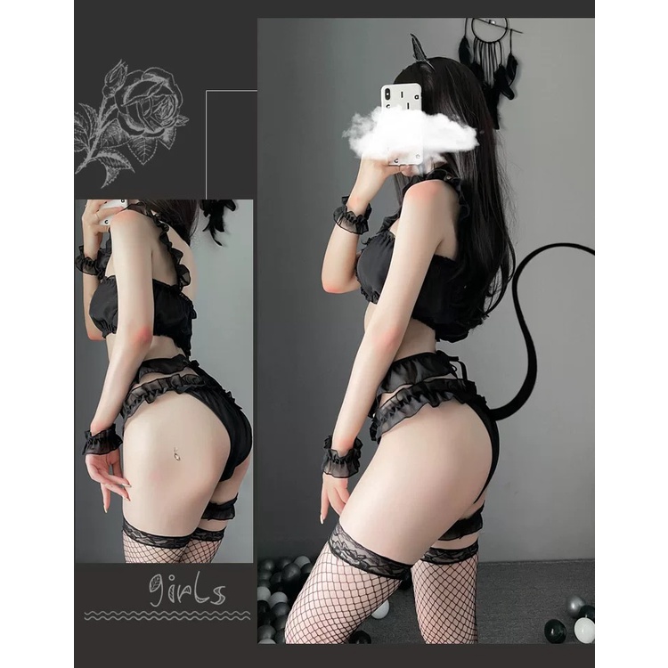 [Siêu Xinh] Bộ Cosplay Cô Mèo Hoang Gợi Cảm -  Chất Liệu Cao Cấp Kèm Vòng Cổ Chuông Mainia Shop