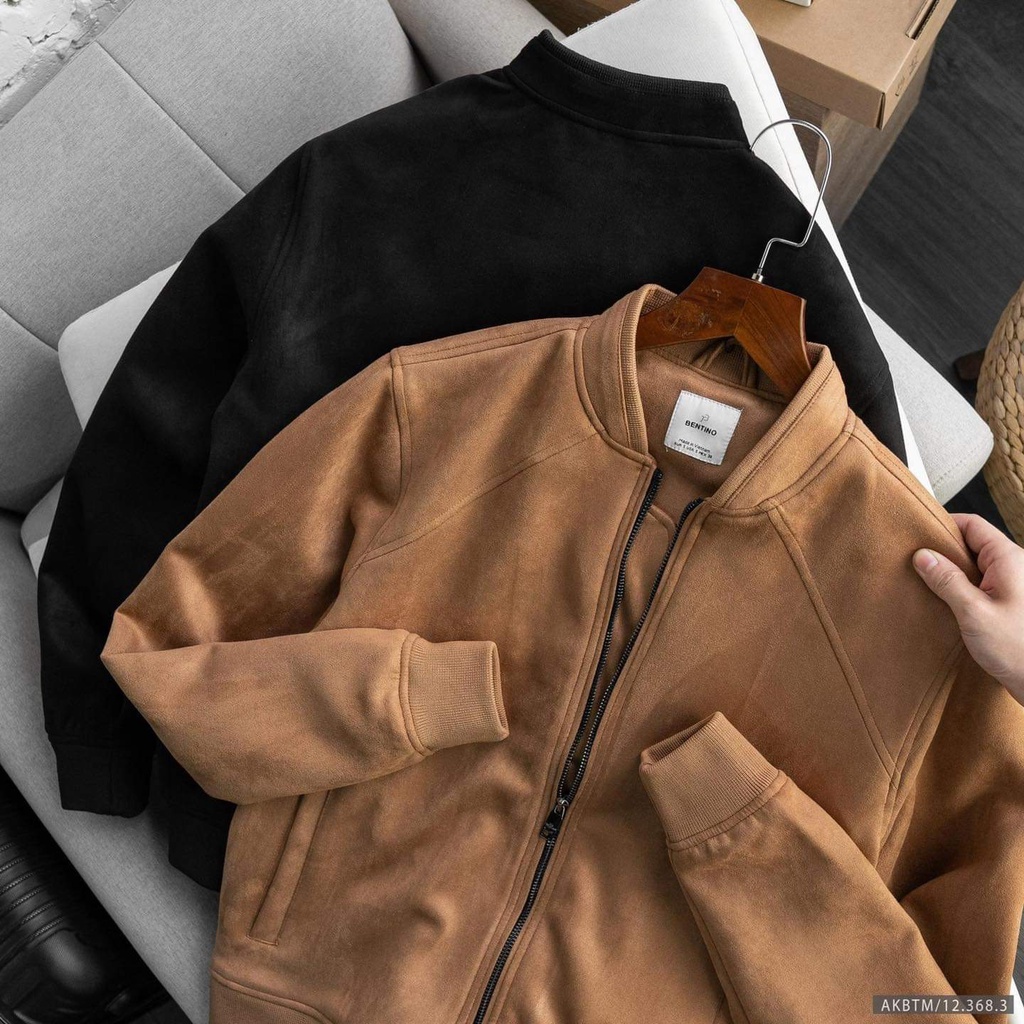 Áo khoác nam, áo khoác bomber chất liệu vải da lộn cao cấp, sang trọng 3683