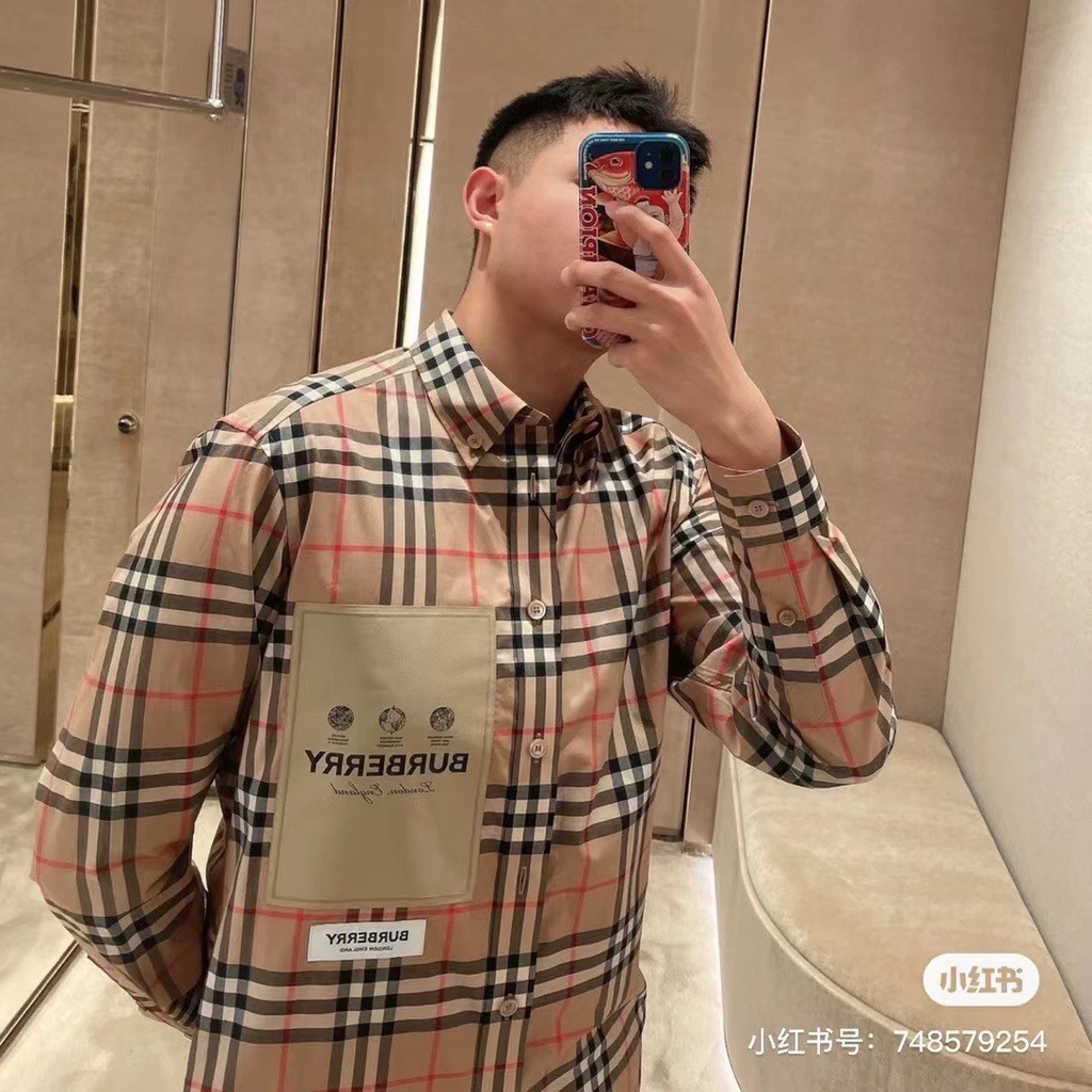 Áo sơ mi Burberry kẻ sọc wash ngực LA 1-1 on web