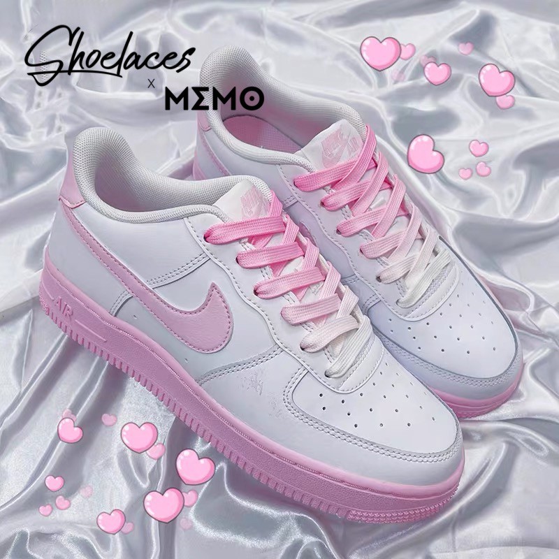 Dây Giày Custom Nike Airforce1 Pink Ombre  Spring Xuân 2021